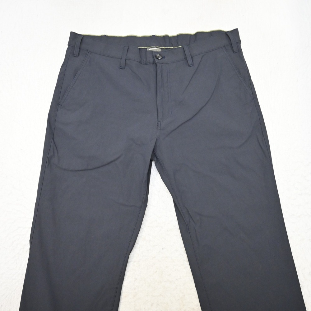 Eddie Bauer Hiking Pants Mens Size 38 x 30 Blue Nylon Stretch Flat Front - Picture 5 of 10